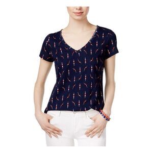 NWT Womens Maison Jules Swimmer Swimming Swim Slim Fit V Neck Tee Shirt - Sz XS